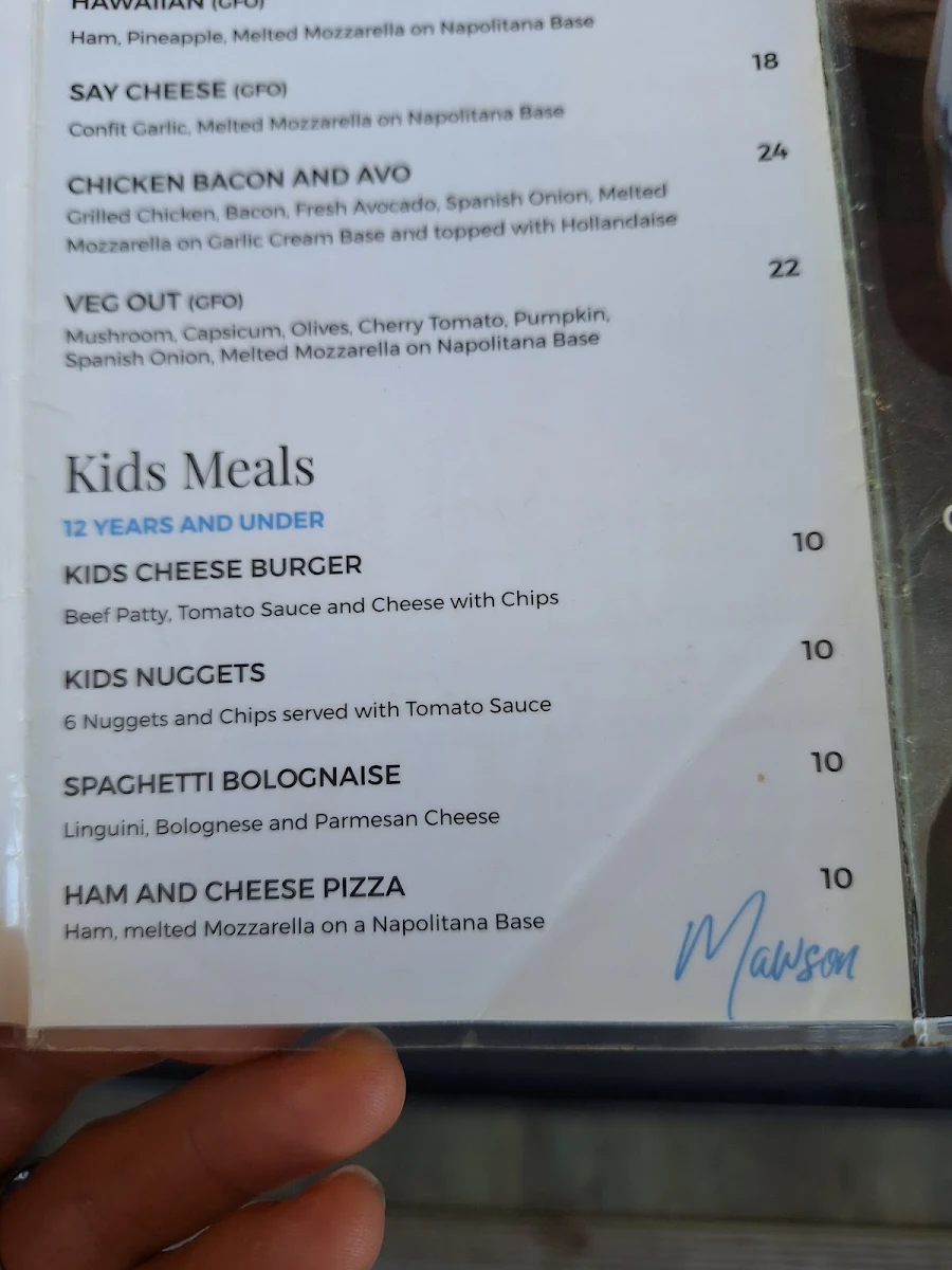 Menu, Deluca Restaurant