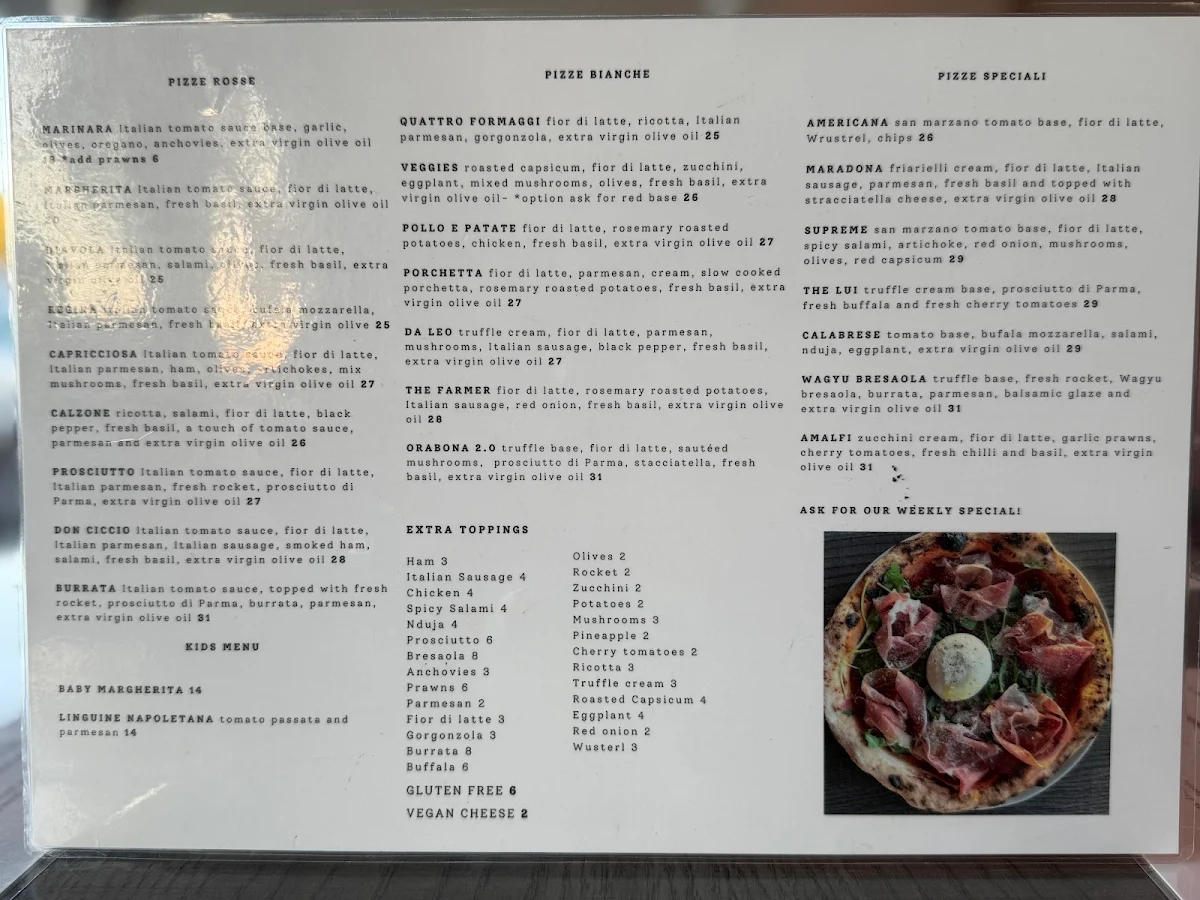 Menu, Pizzeria Da Leo BALCATTA
