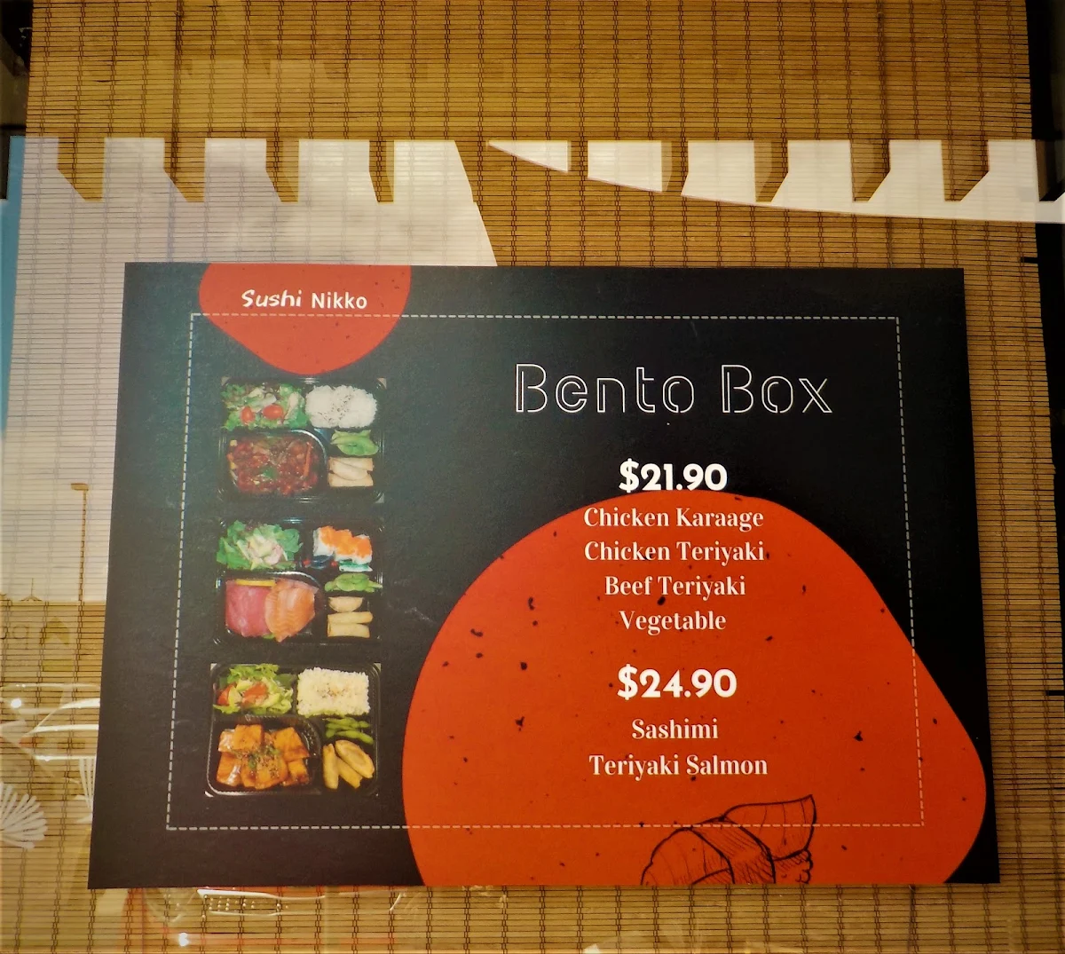 Menu, Sushi Nikko