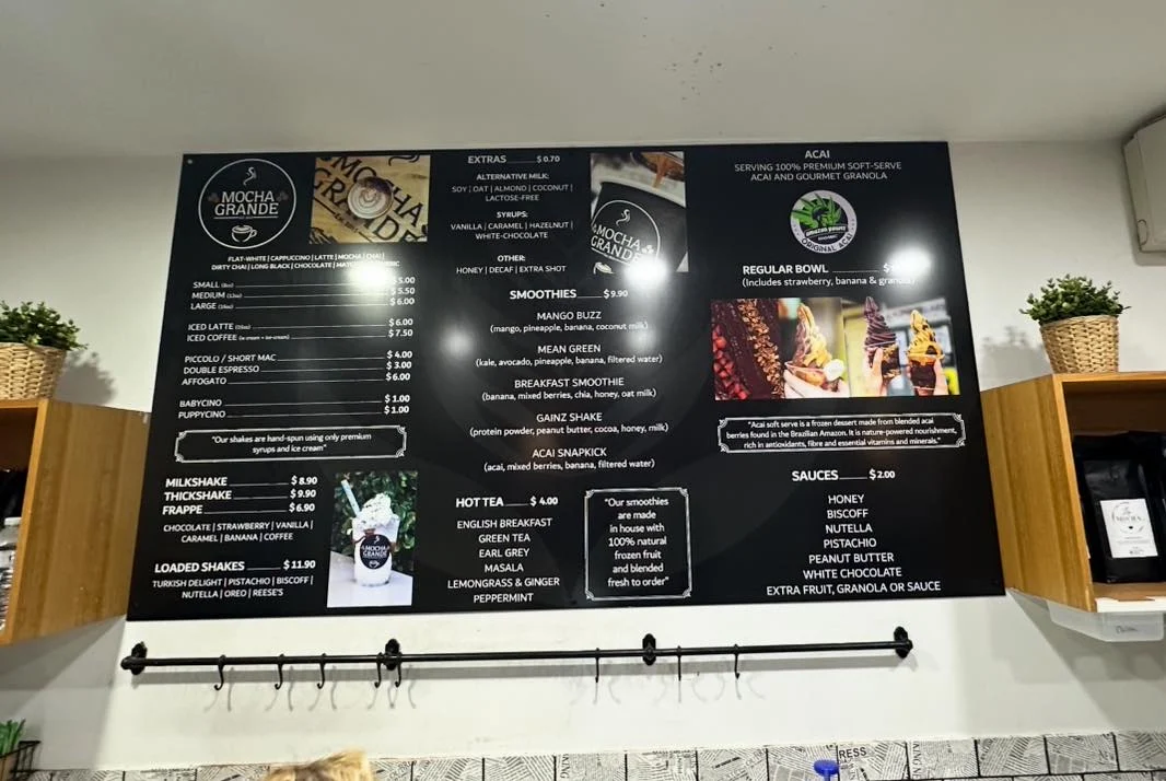 Menu, Mocha Grande