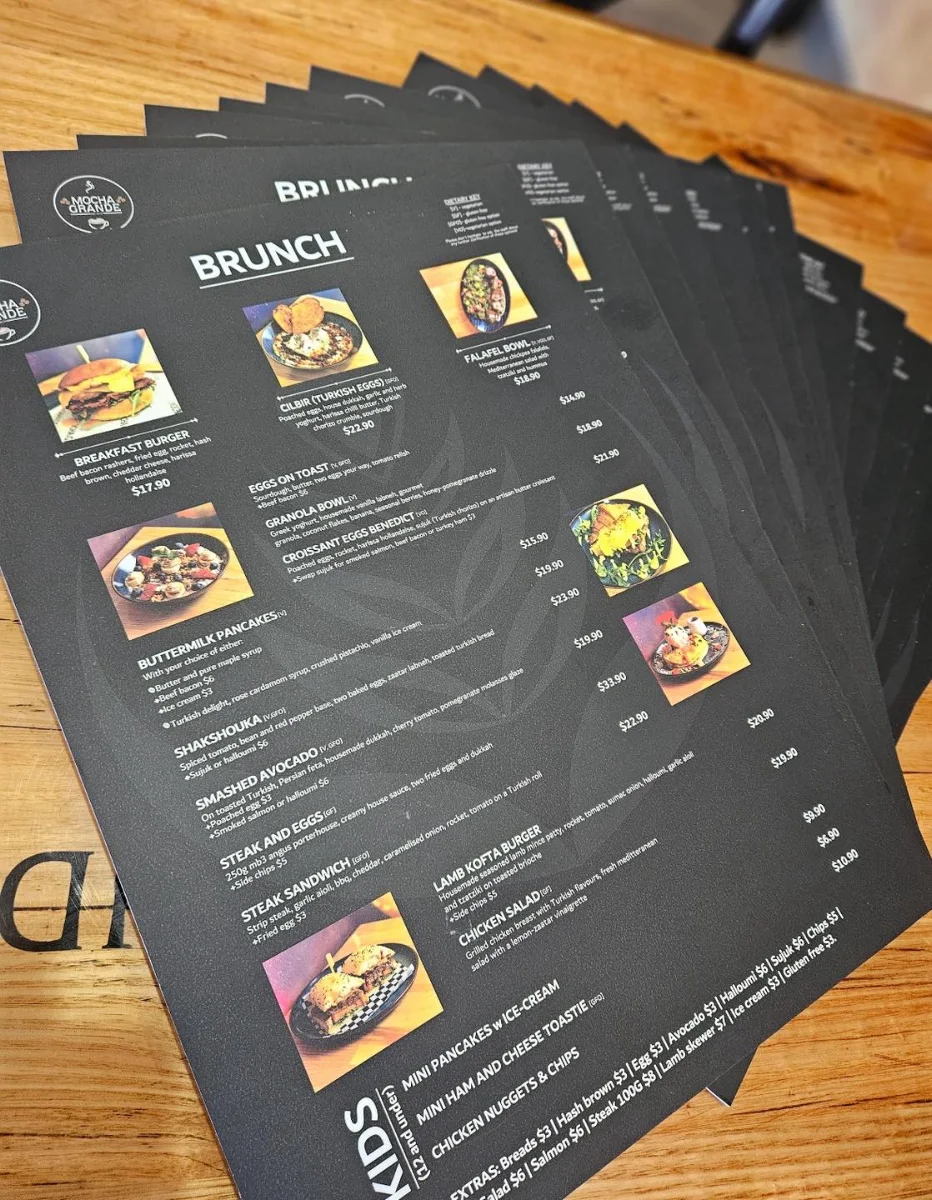 Menu, Mocha Grande