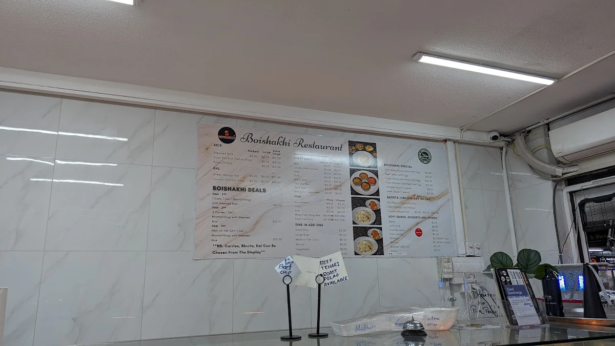 Menu, Boishakhi Restaurant