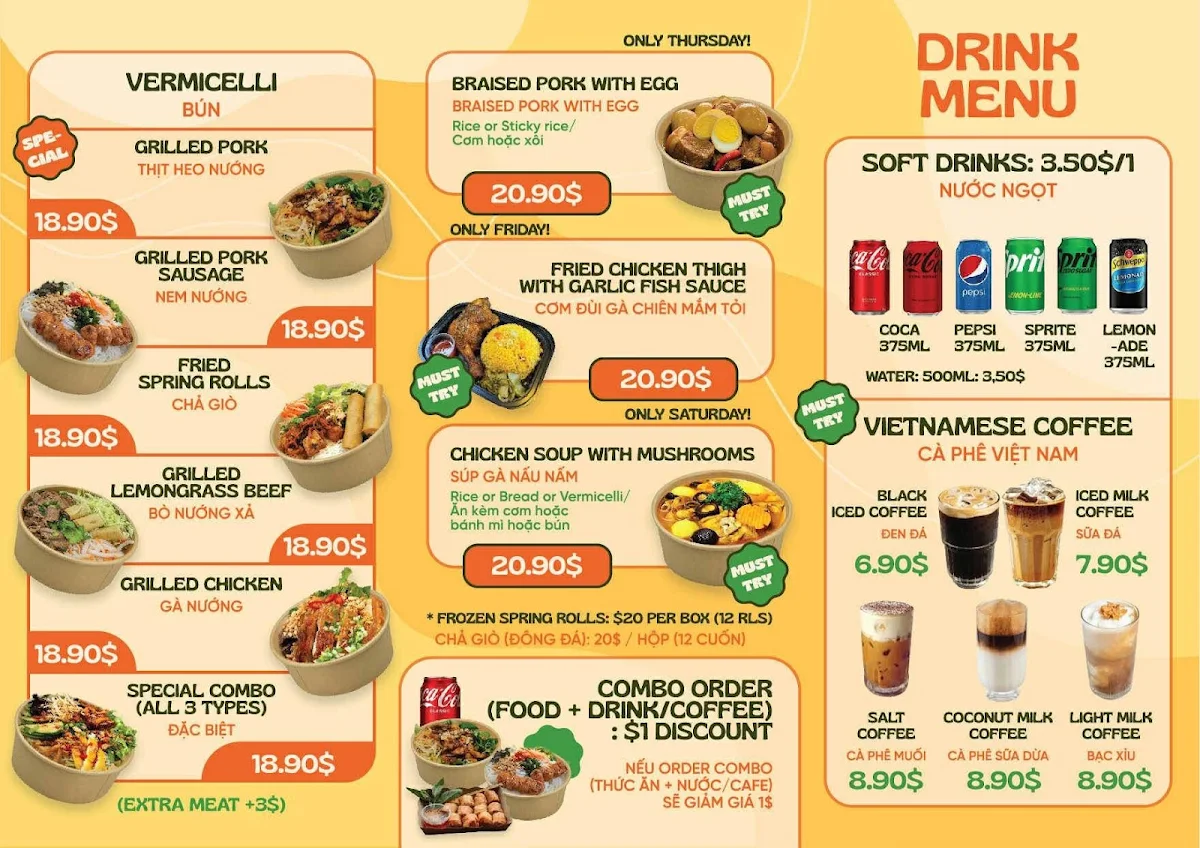 Menu, An Viet takeaway