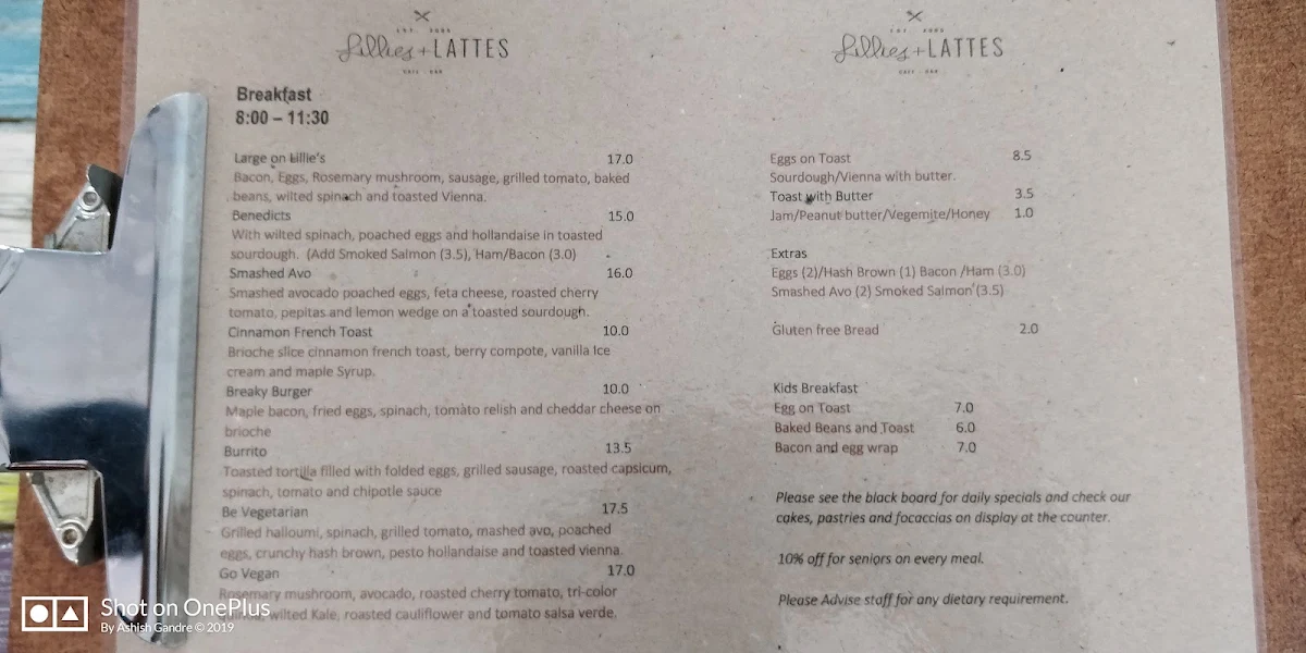 Menu, Green Leaf cafe & Bar