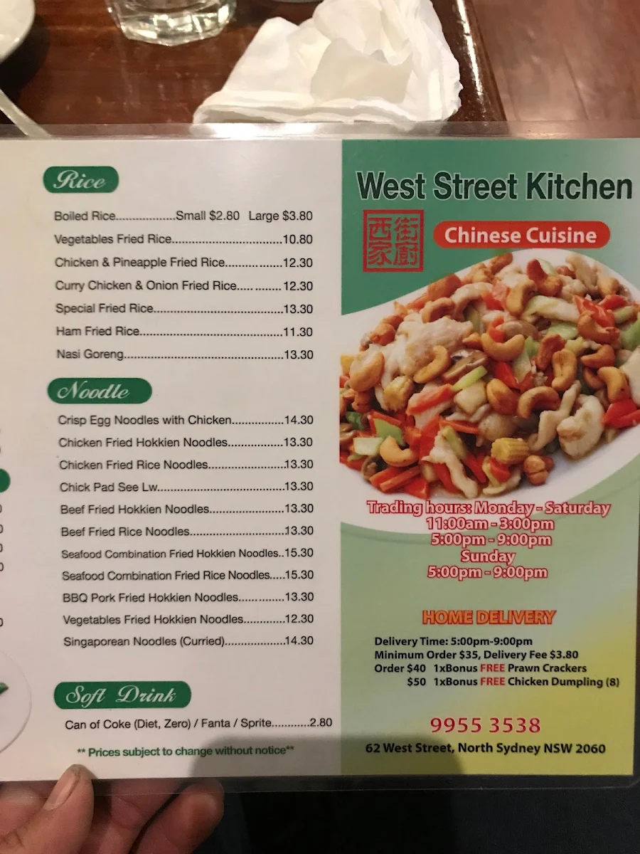 Menu, West Street Kitchen (BEST PRICE ORDER on website:https://weststreetkitchen2.onlineordering.io/)