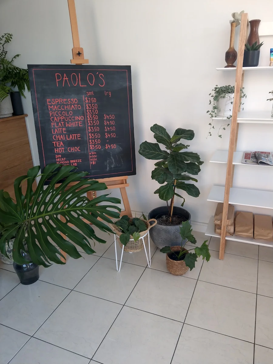 Menu, Paolo's Cafe and Aperitivo Bar