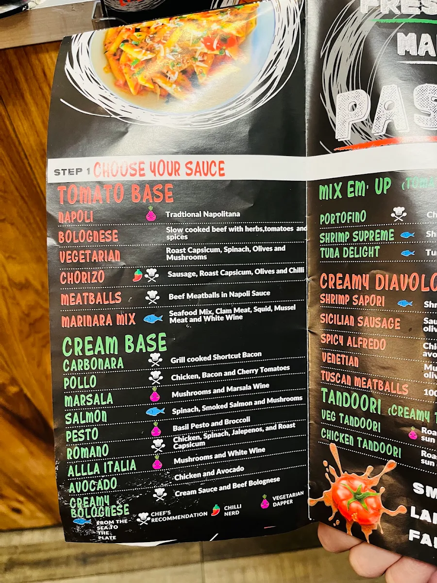Menu, Mondo Pasta