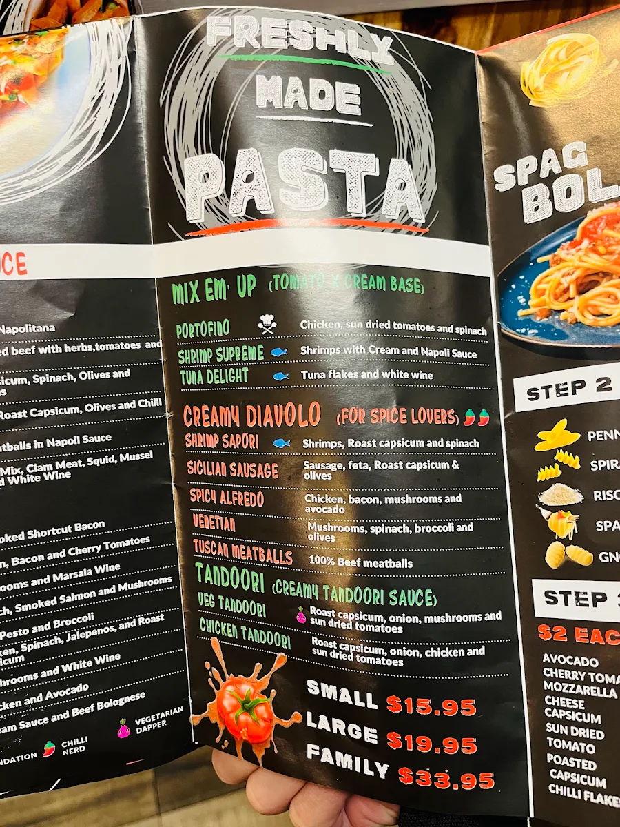 Menu, Mondo Pasta