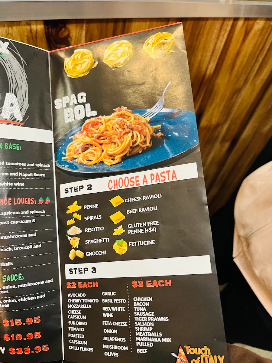 Menu, Mondo Pasta