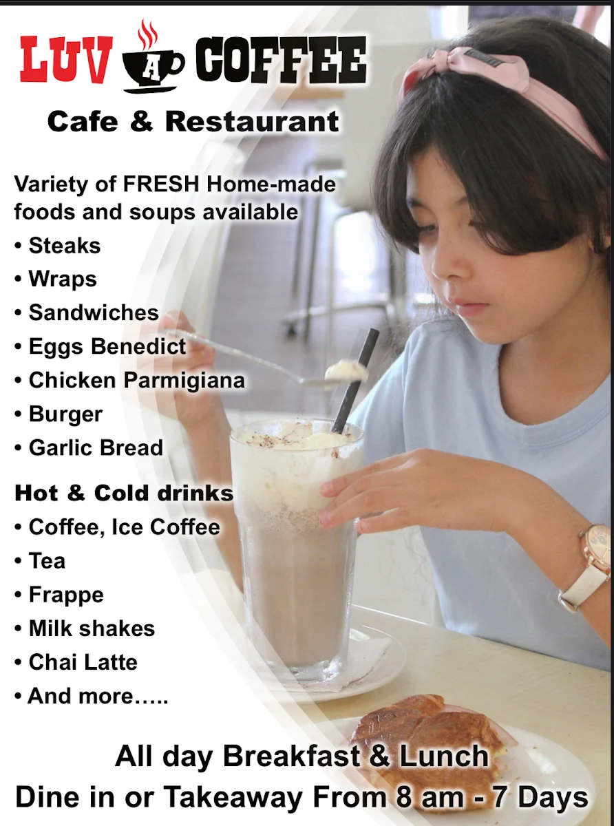 Menu, Luv A Coffee Airlie Beach