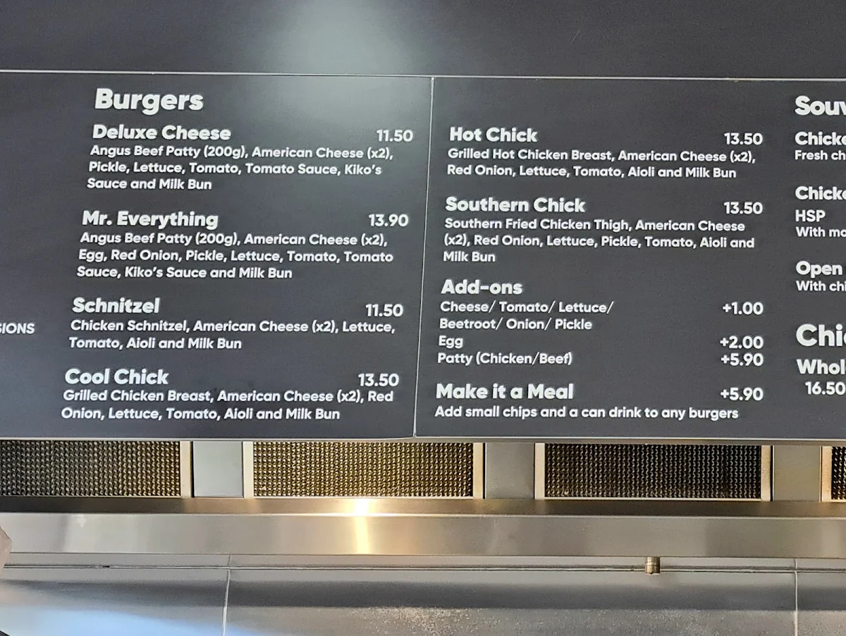 Menu, MR. KIKO