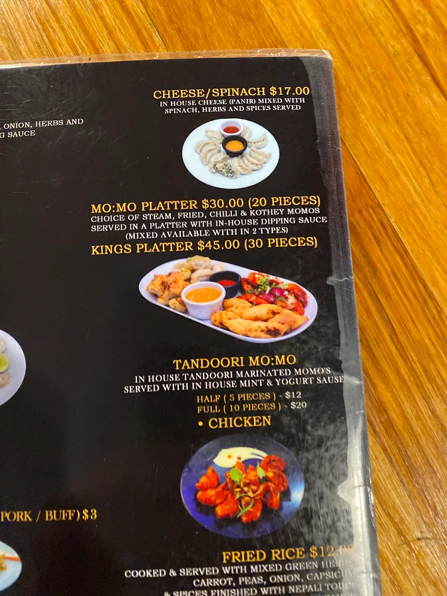 Menu, 8848 Momo House Maroochydore (Sunshine Coast)