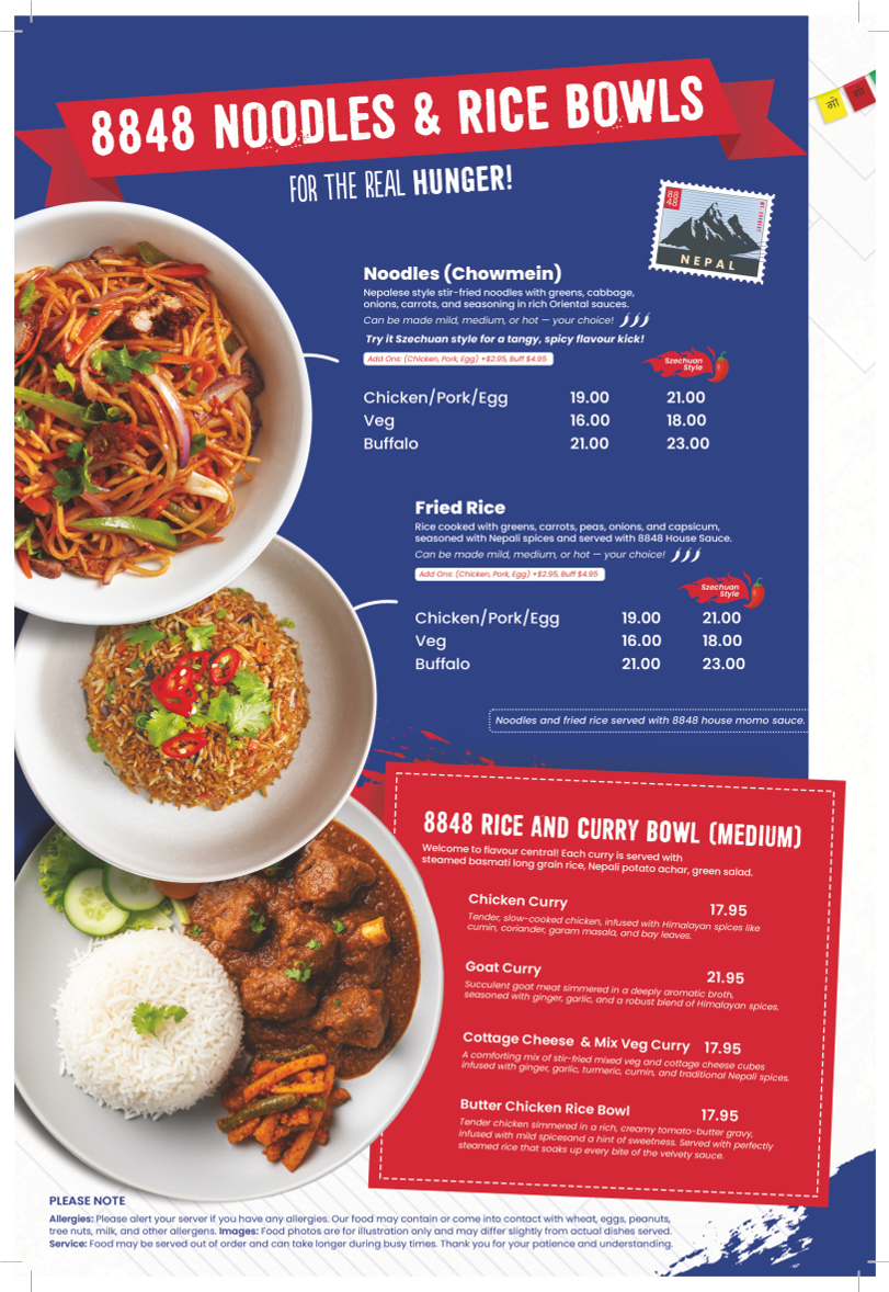 Menu, 8848 Momo House Maroochydore (Sunshine Coast)