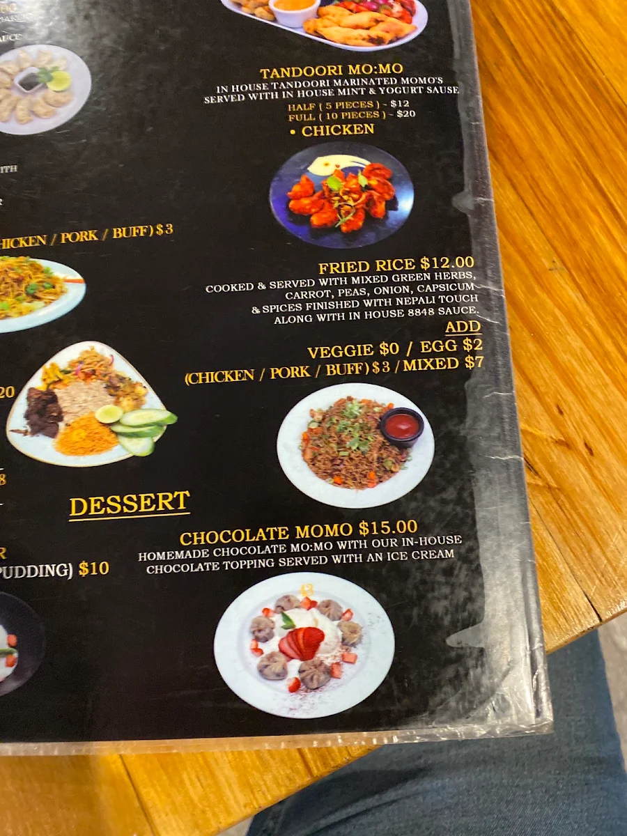 Menu, 8848 Momo House Maroochydore (Sunshine Coast)