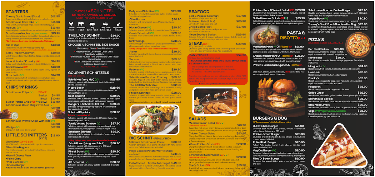 Menu, Schnithouse Rundle St