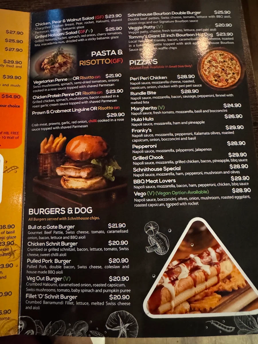 Menu, Schnithouse Rundle St