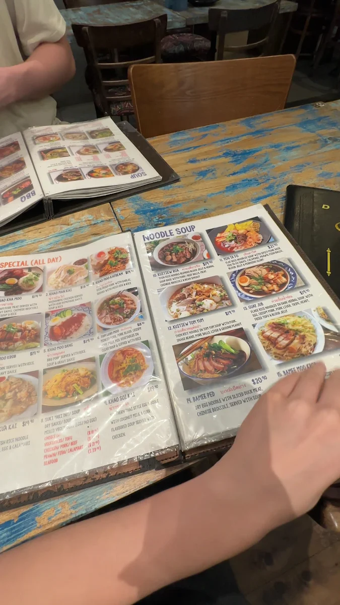 Menu, Thanon Khaosan