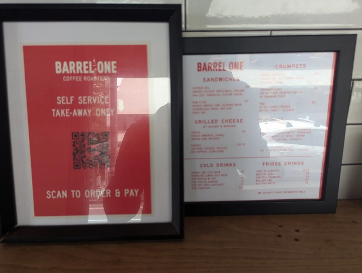 Menu, Barrel One Coffee Roasters Manly