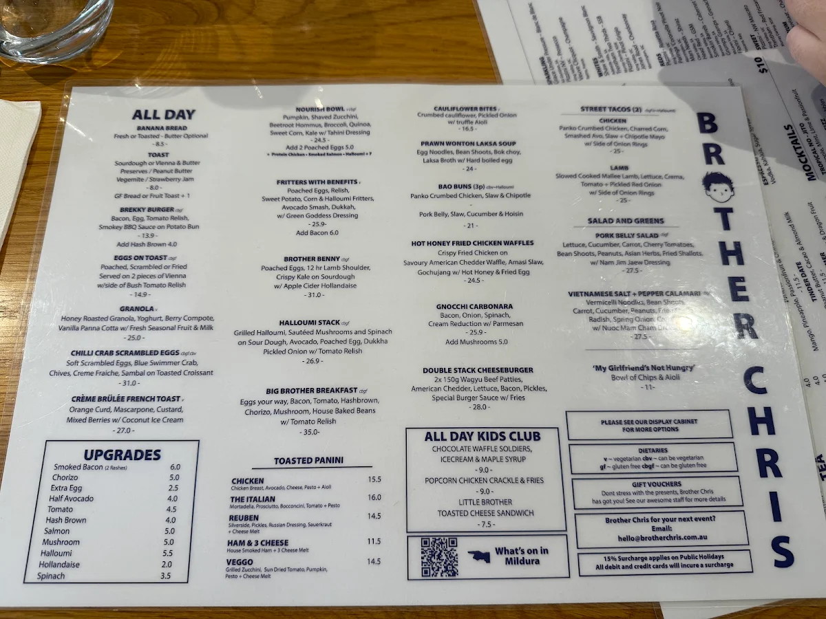 Menu, Brother Chris