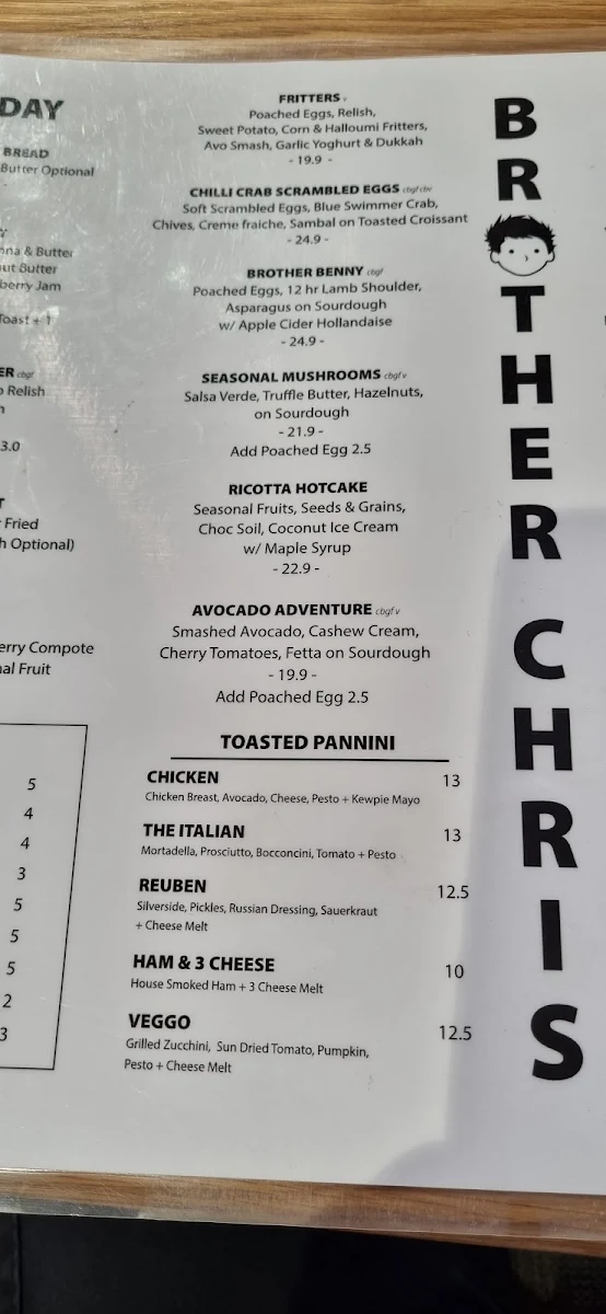 Menu, Brother Chris