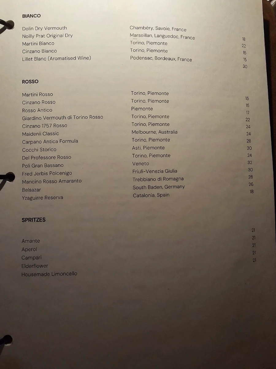 Menu, Manzo Bisteccheria