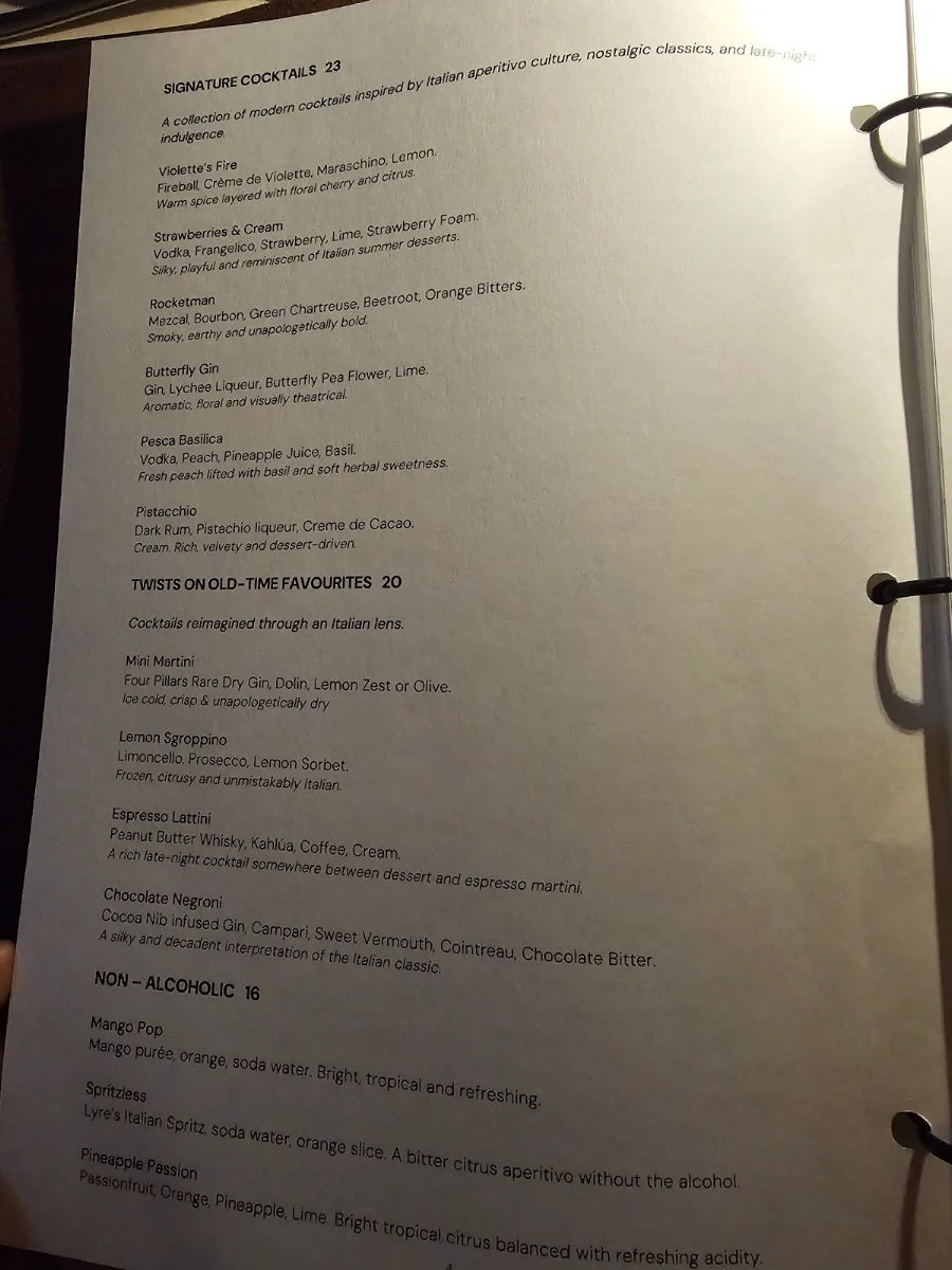 Menu, Manzo Bisteccheria