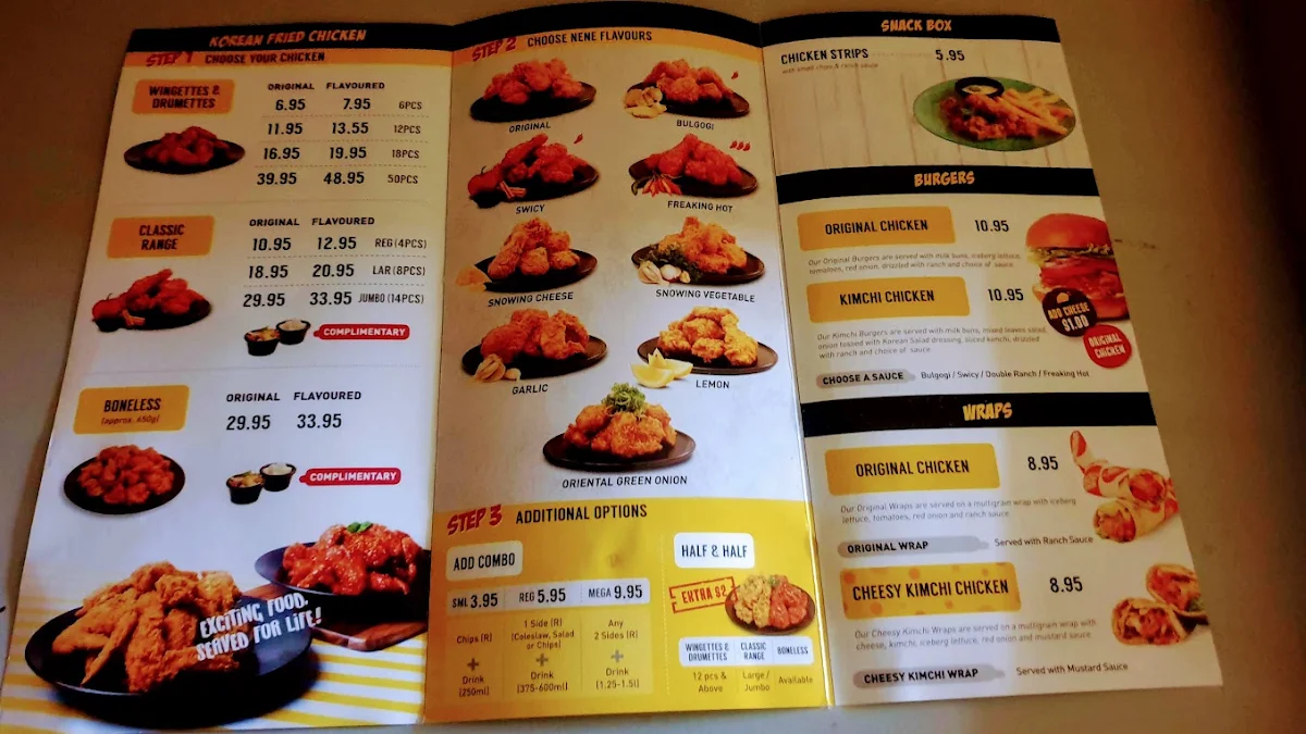 Menu, NeNe Chicken