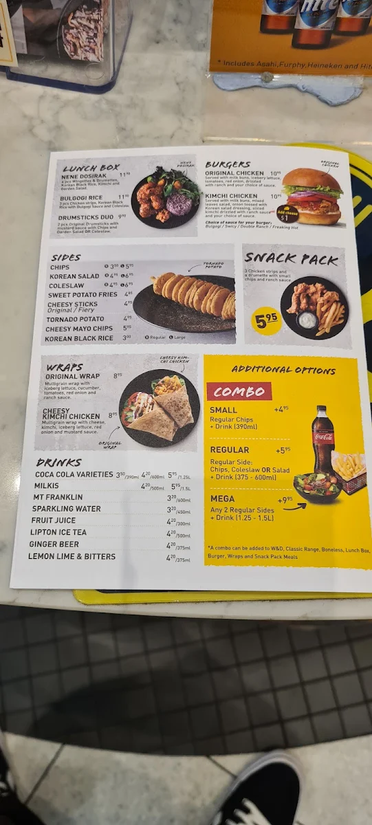 Menu, NeNe Chicken