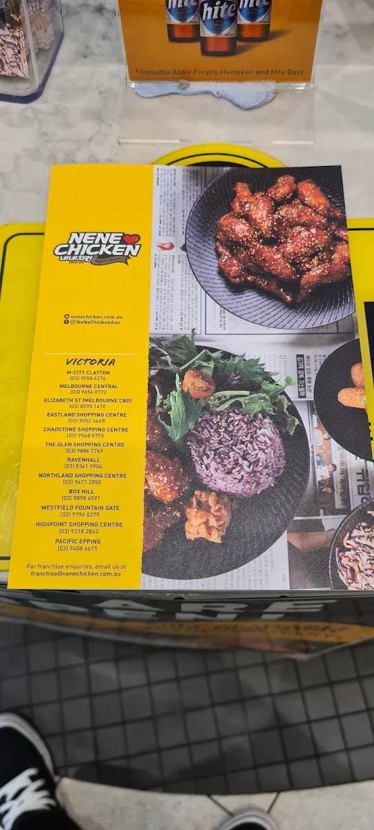 Menu, NeNe Chicken