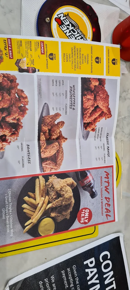Menu, NeNe Chicken