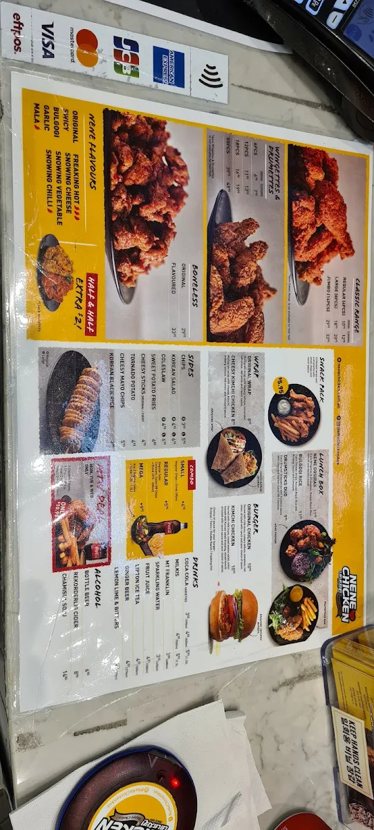 Menu, NeNe Chicken