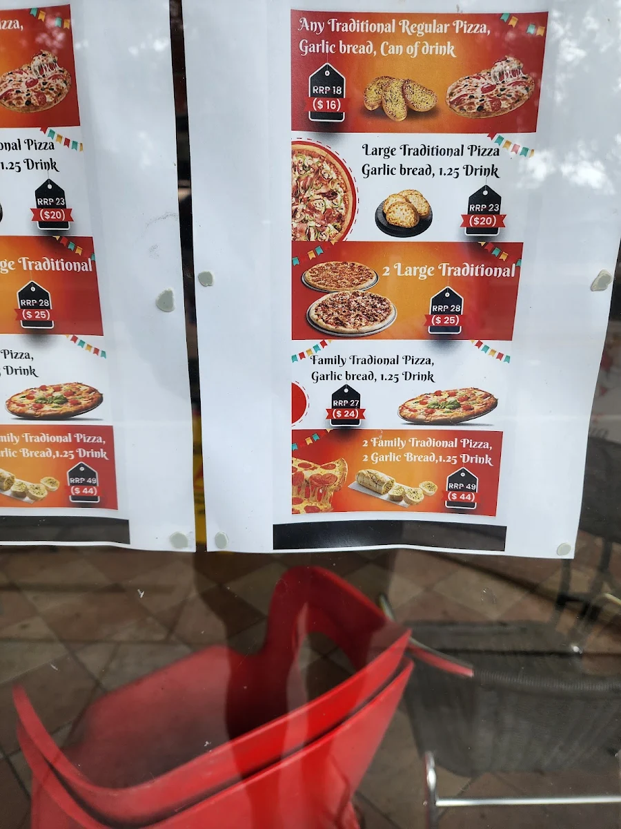 Menu, Giancarlo’s pizzeria