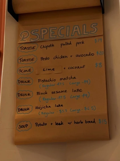 Menu, Peach Orchard Grove