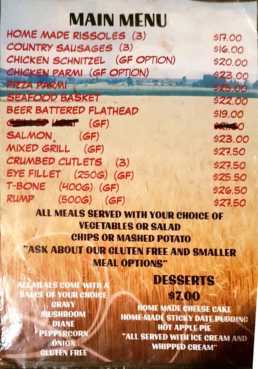 Menu, Mirrool Hotel