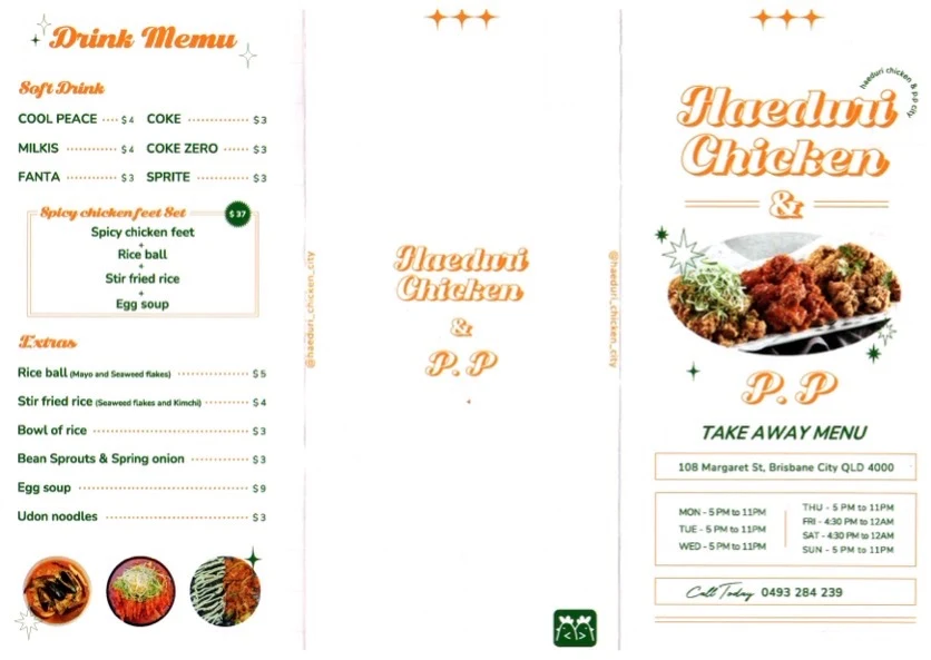 Menu, Haeduri Chicken City