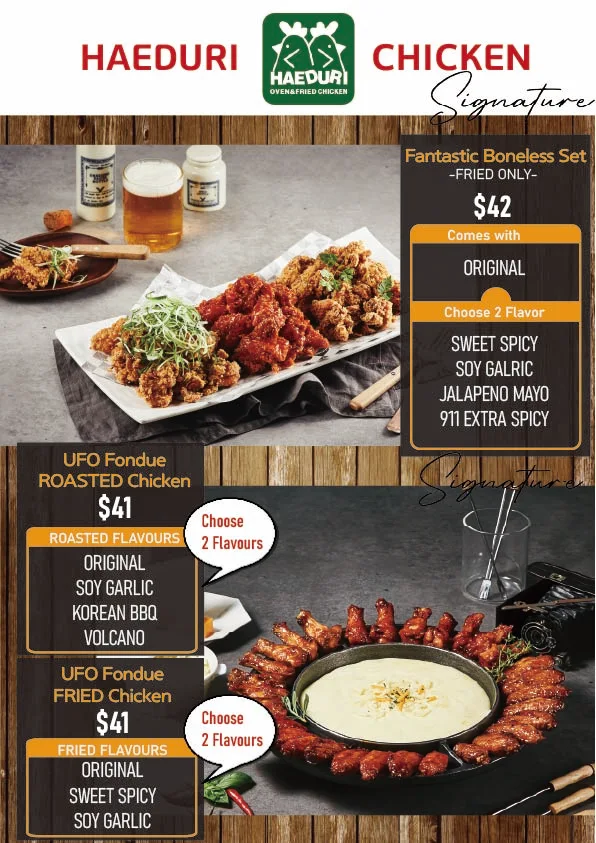 Menu, Haeduri Chicken City