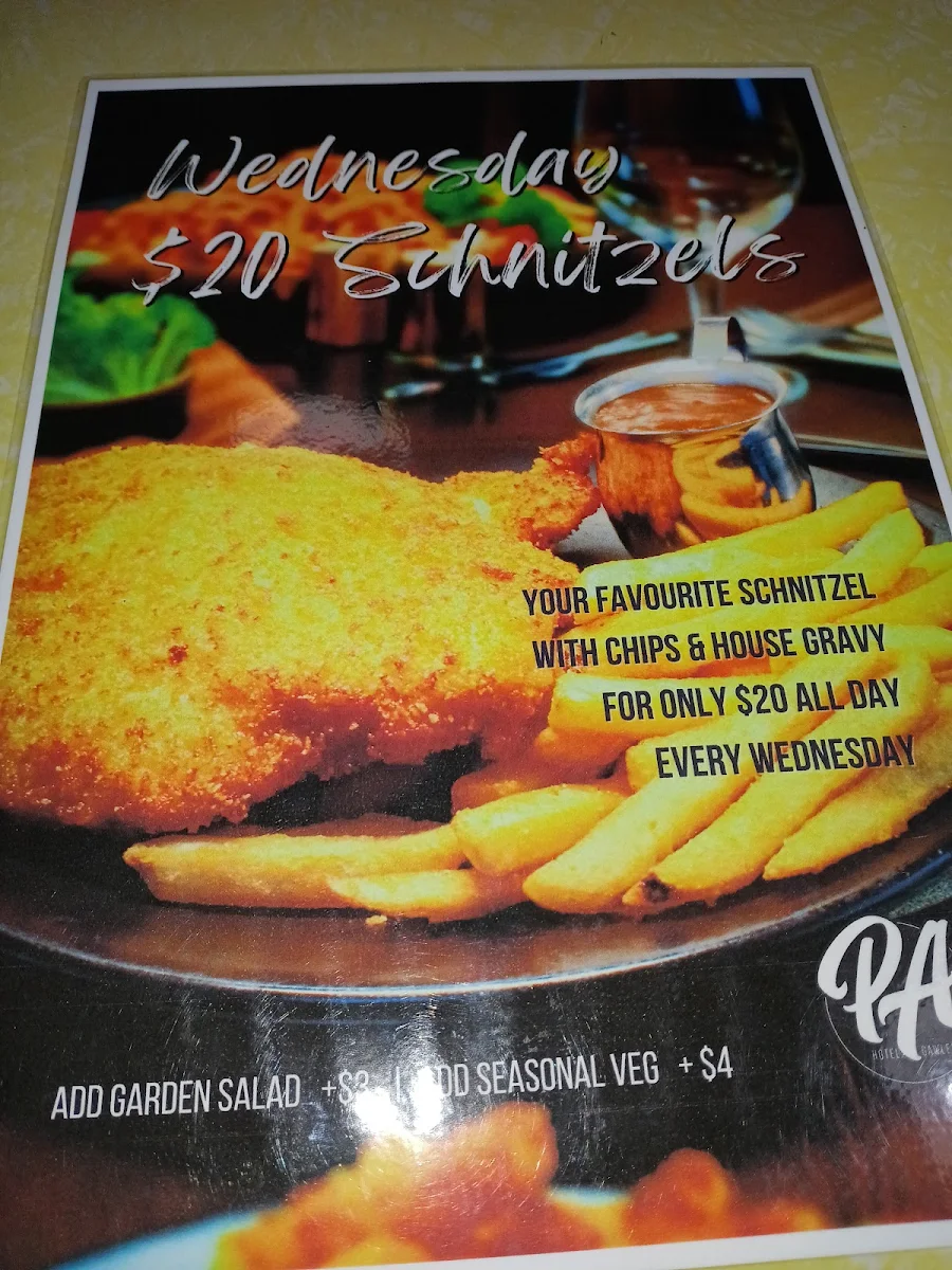 Menu, Prince Albert Hotel