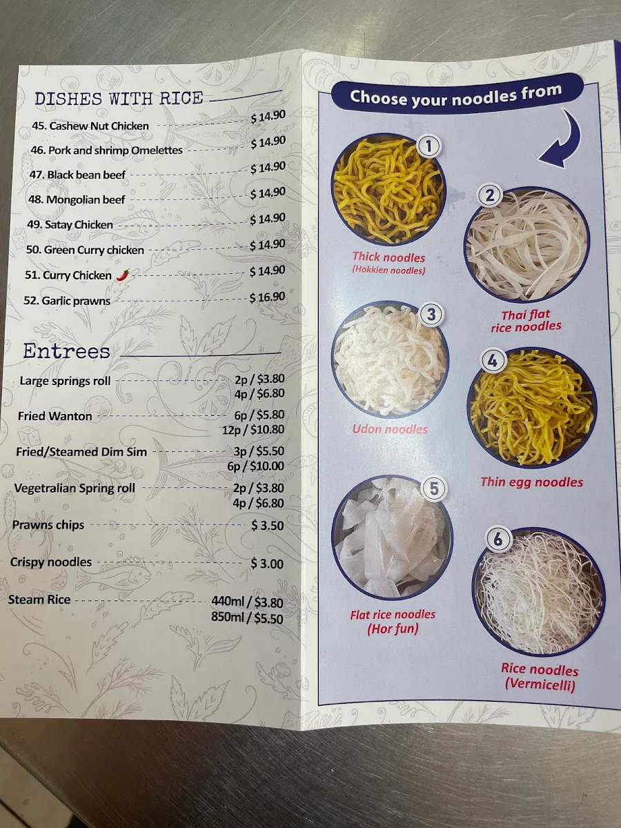 Menu, DayDay Wants Noodles Bar