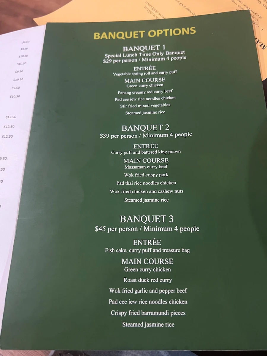 Menu, Lemongrass