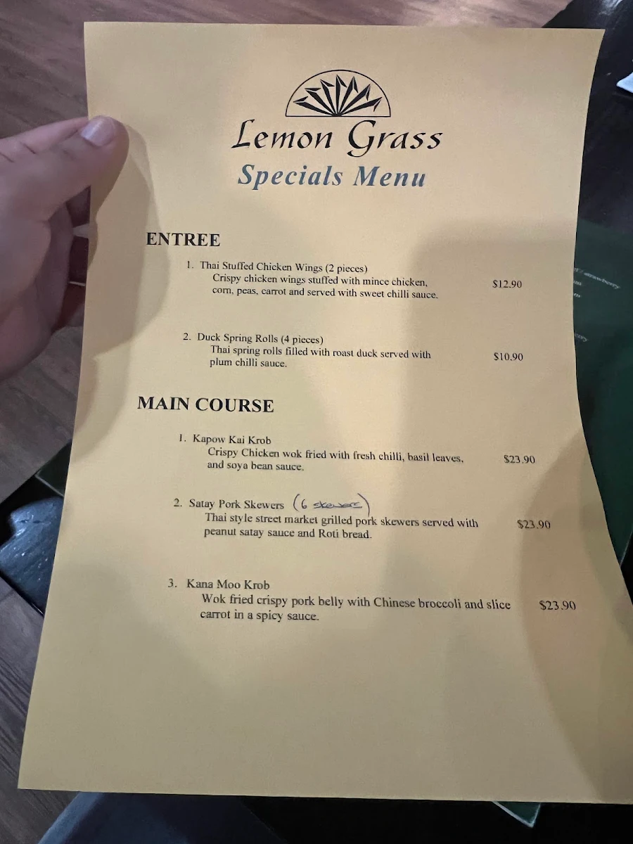 Menu, Lemongrass