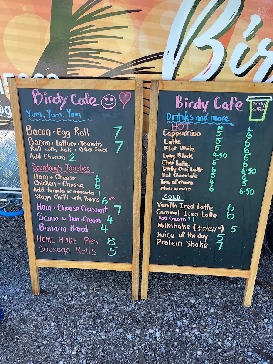 Menu, Birdy Cafe
