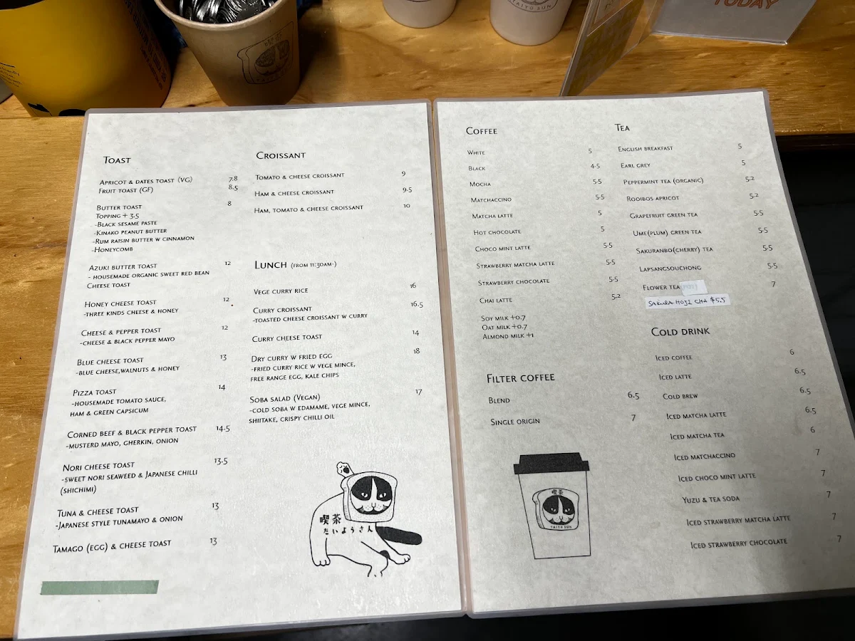 Menu, Taiyo Sun