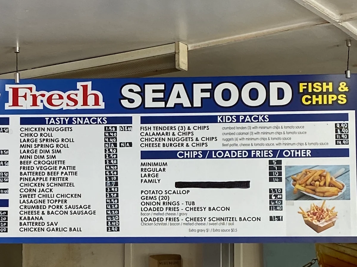 Menu, Trawler Fresh Seafood