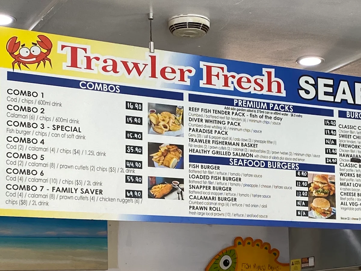 Menu, Trawler Fresh Seafood