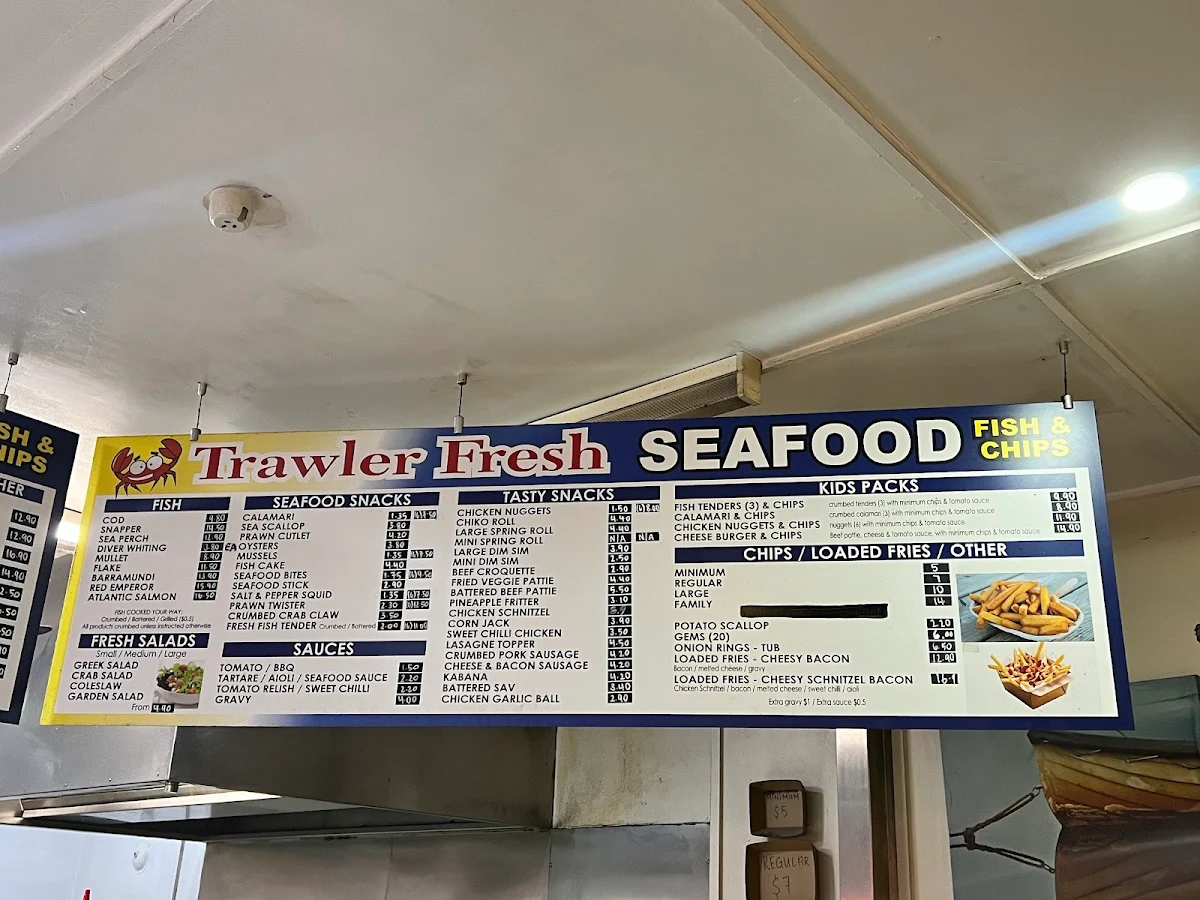 Menu, Trawler Fresh Seafood