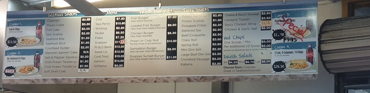 Menu, Trawler Fresh Seafood
