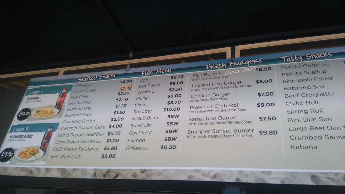 Menu, Trawler Fresh Seafood