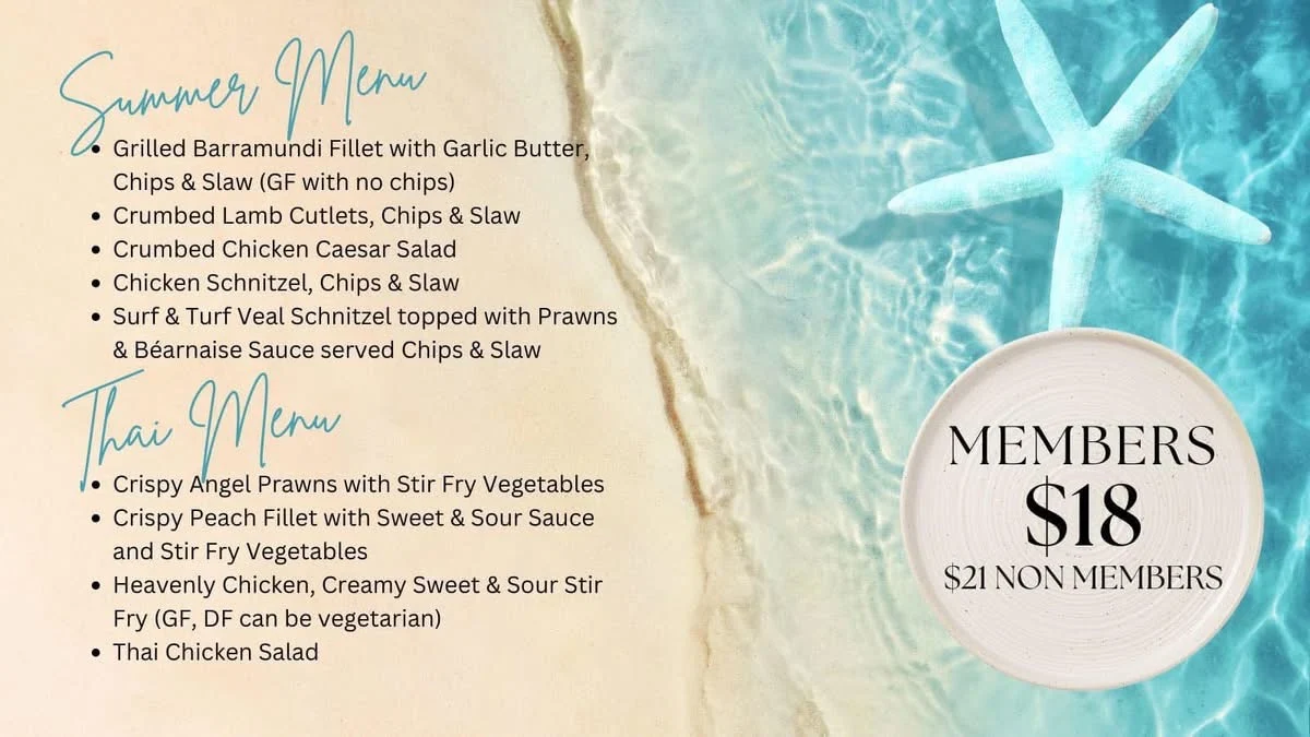 Menu, Forster Tuncurry Golf Club