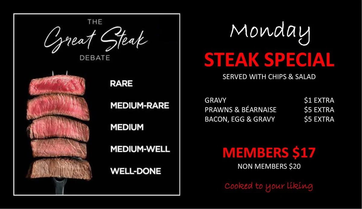 Menu, Forster Tuncurry Golf Club