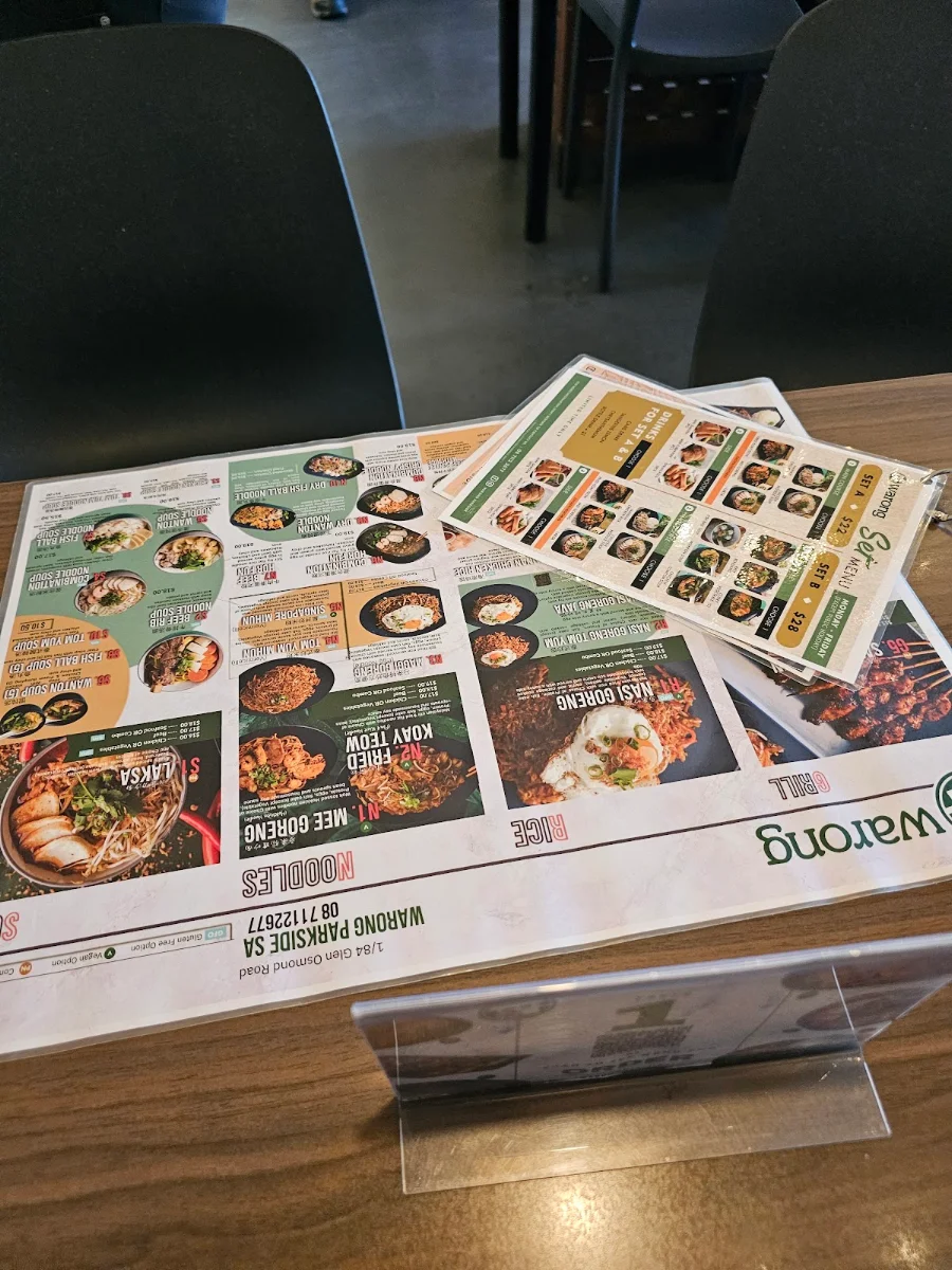 Menu, Warong Marion